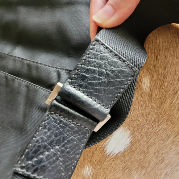 Salvatore Ferragamo Men's Leather Nylon Messenger Bag - Picture 14 of 16